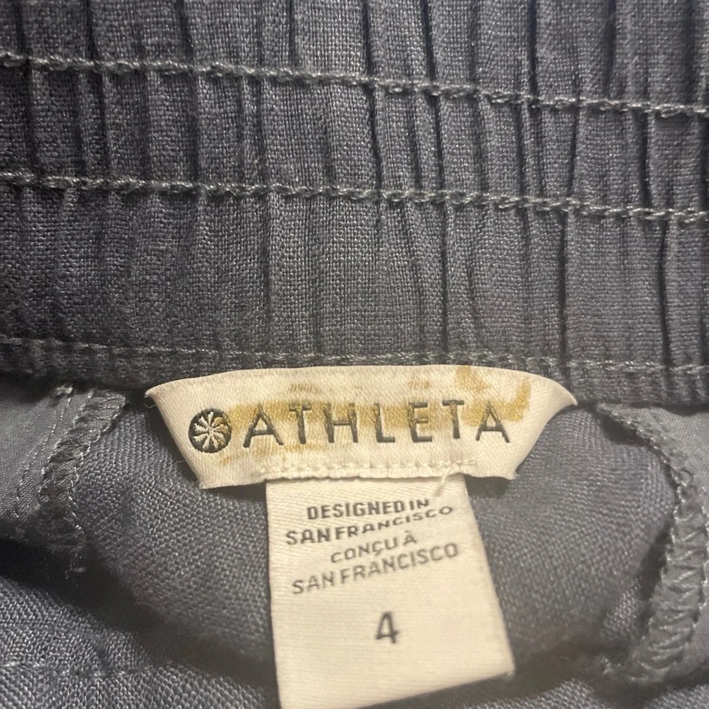 Athleta Voyager Shorts Blue 100% Linen Pockets 6.5 Inseam Ladies Size 4 New - Picture 3 of 3
